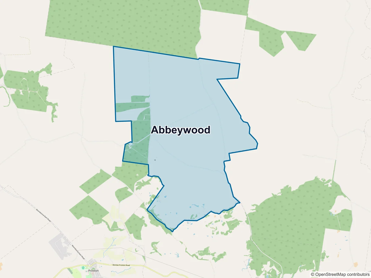 Map of Abbeywood, QLD, Australia