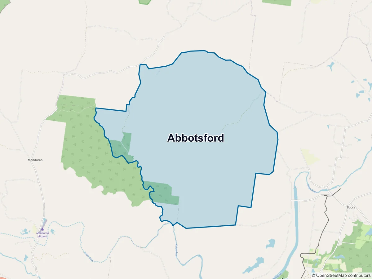 Map of Abbotsford, QLD, Australia