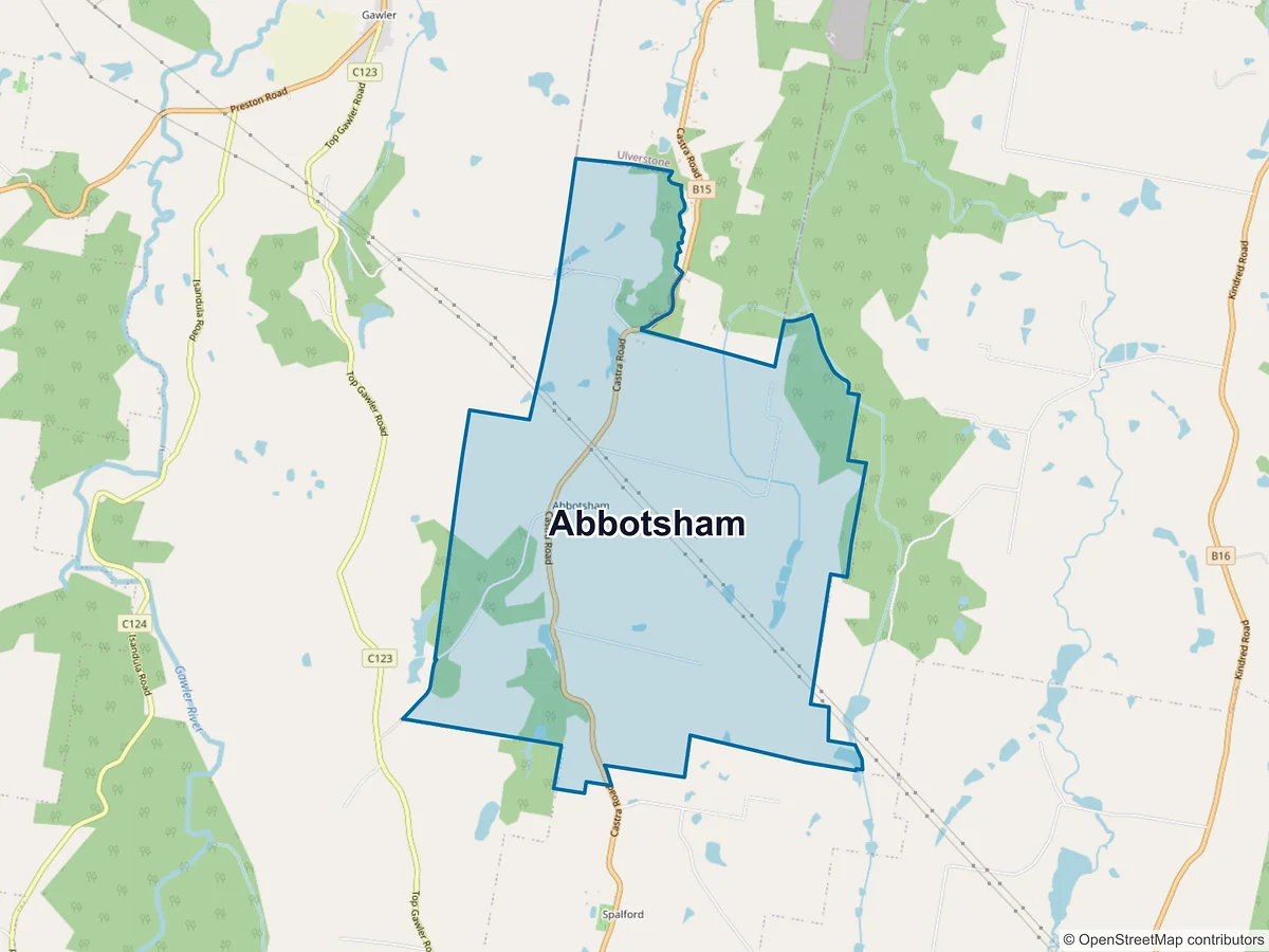 Map of Abbotsham, TAS, Australia