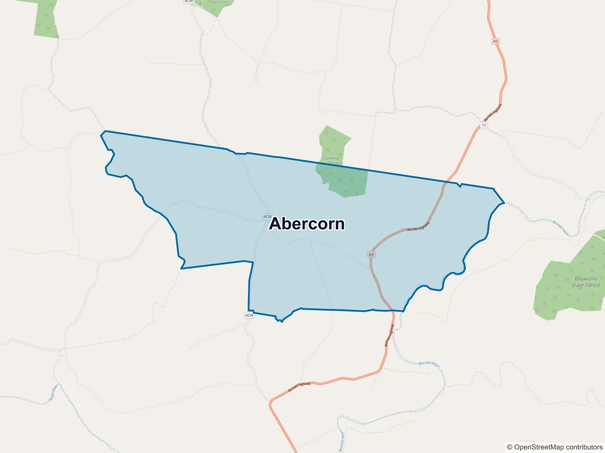 Map of Abercorn, QLD, Australia