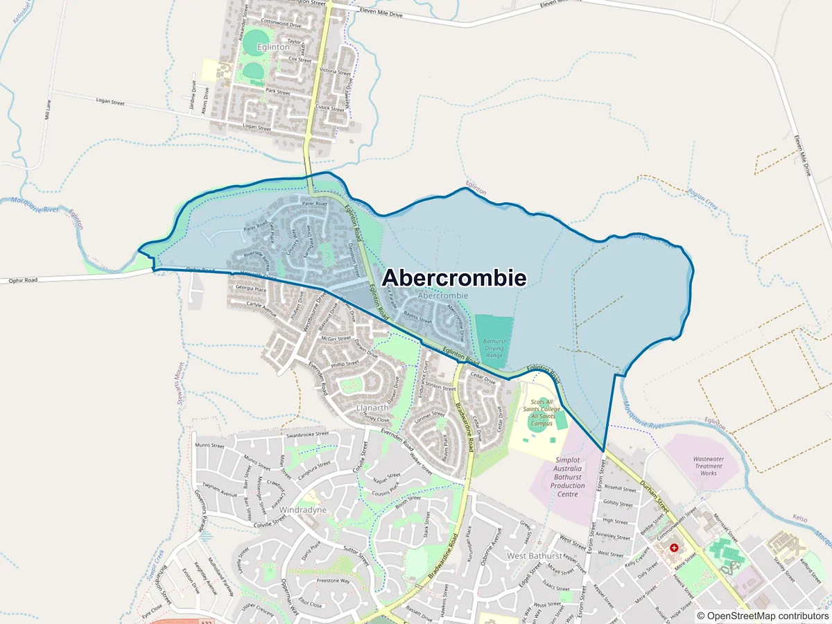 Map of Abercrombie, NSW, Australia