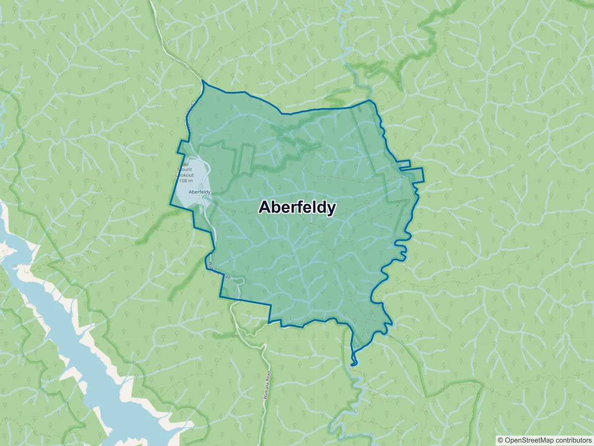 Map of Aberfeldy, VIC, Australia