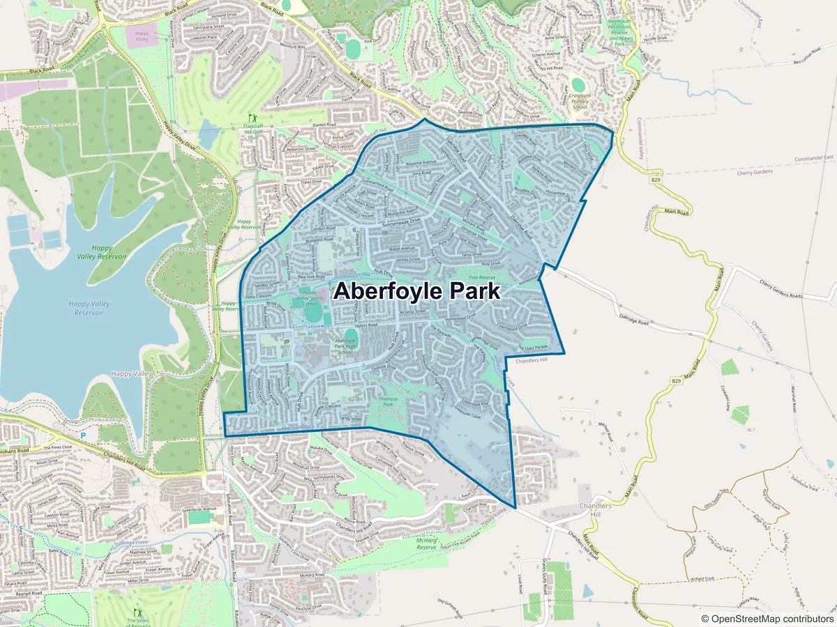 Map of Aberfoyle Park, SA, Australia