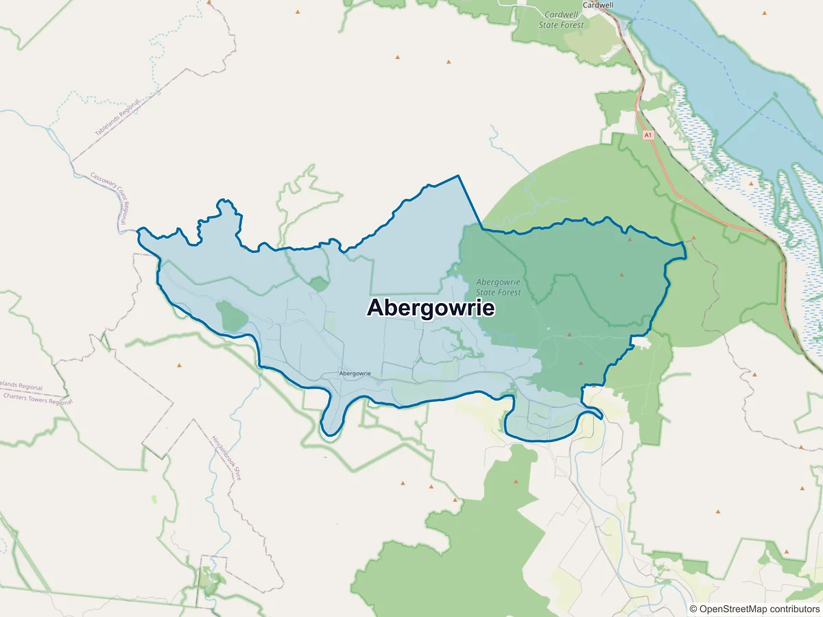 Map of Abergowrie, QLD, Australia