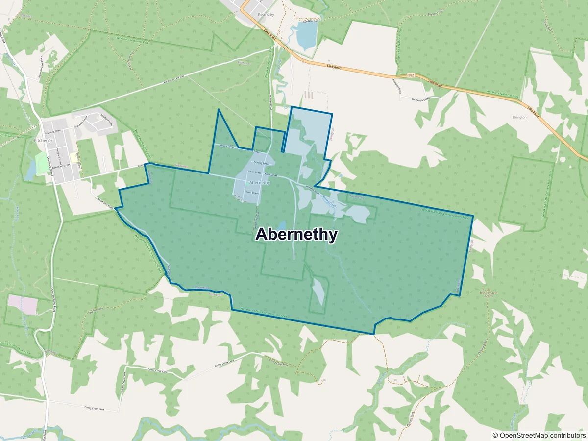Map of Abernethy, NSW, Australia