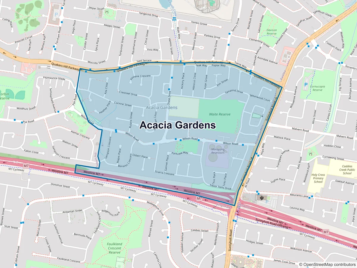 Map of Acacia Gardens, NSW, Australia