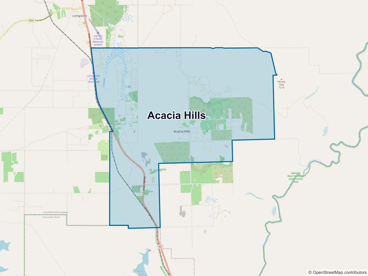 Map of Acacia Hills, NT, Australia
