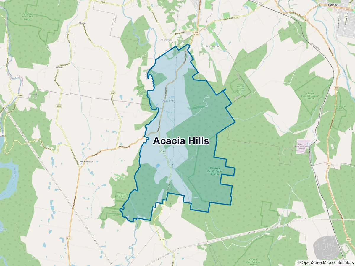 Map of Acacia Hills, TAS, Australia