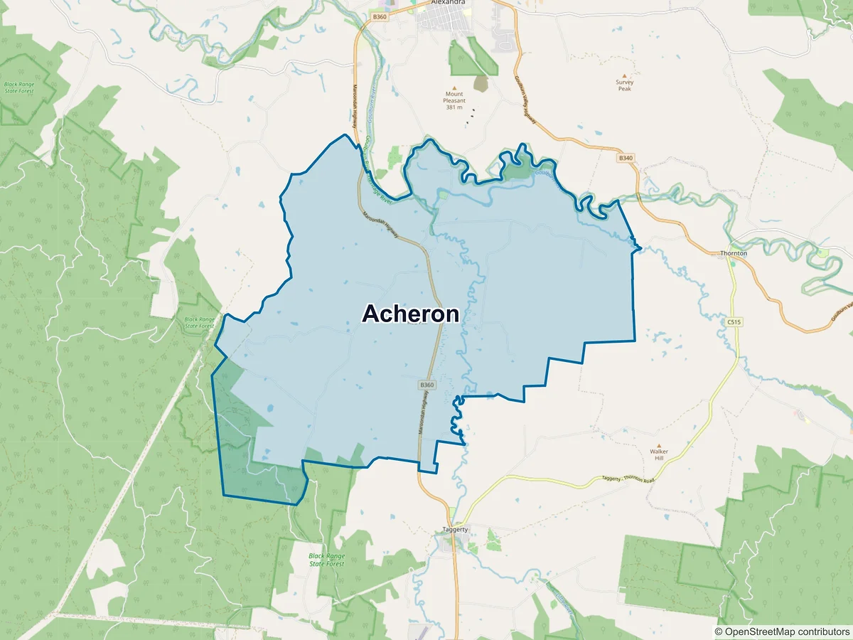 Map of Acheron, VIC, Australia