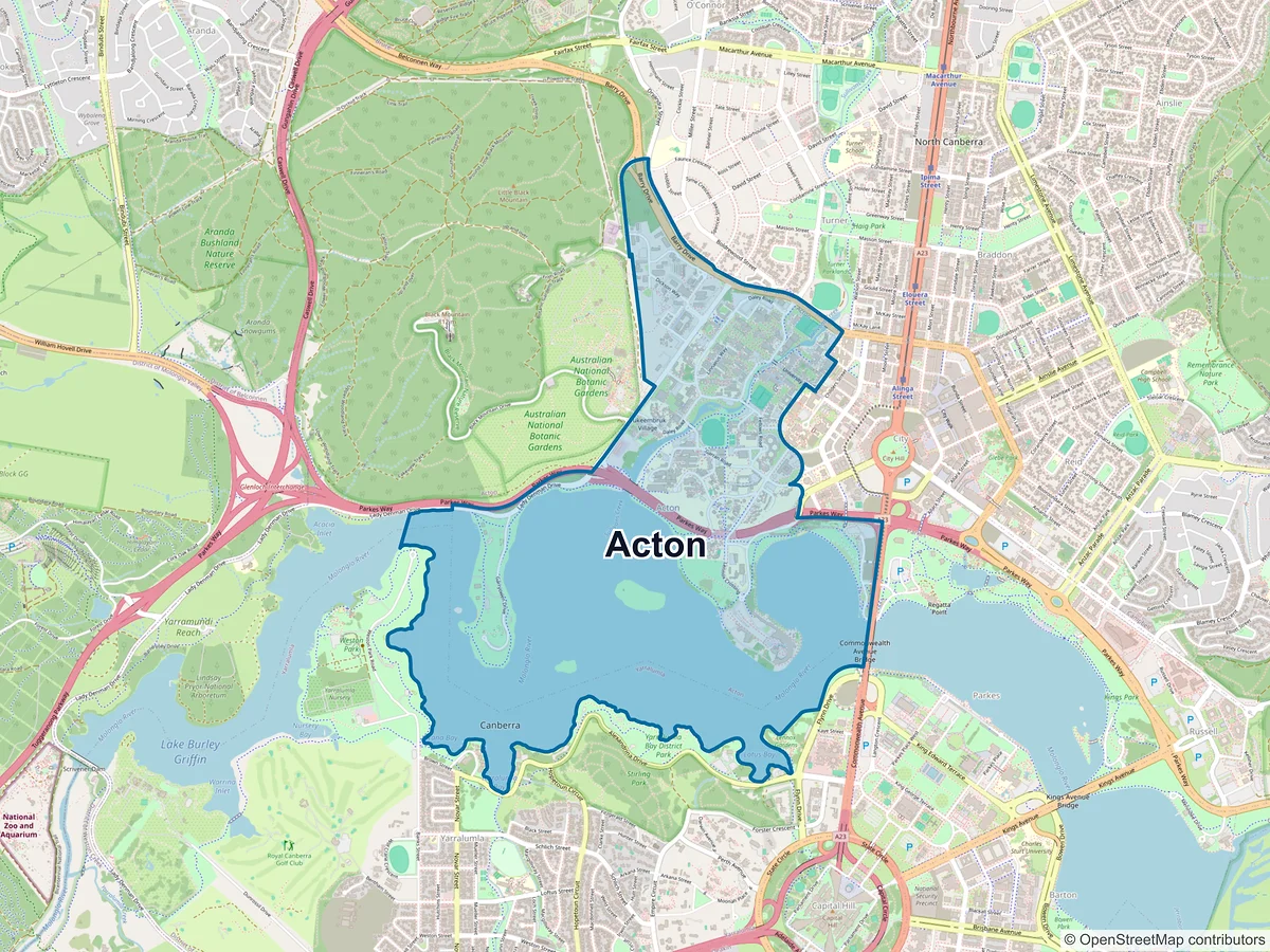 Map of Acton, ACT, Australia