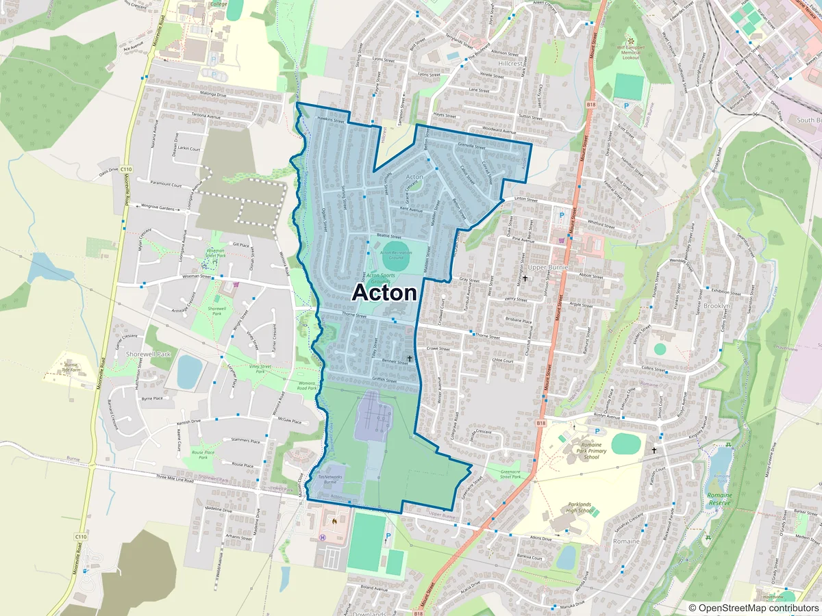 Map of Acton, TAS, Australia