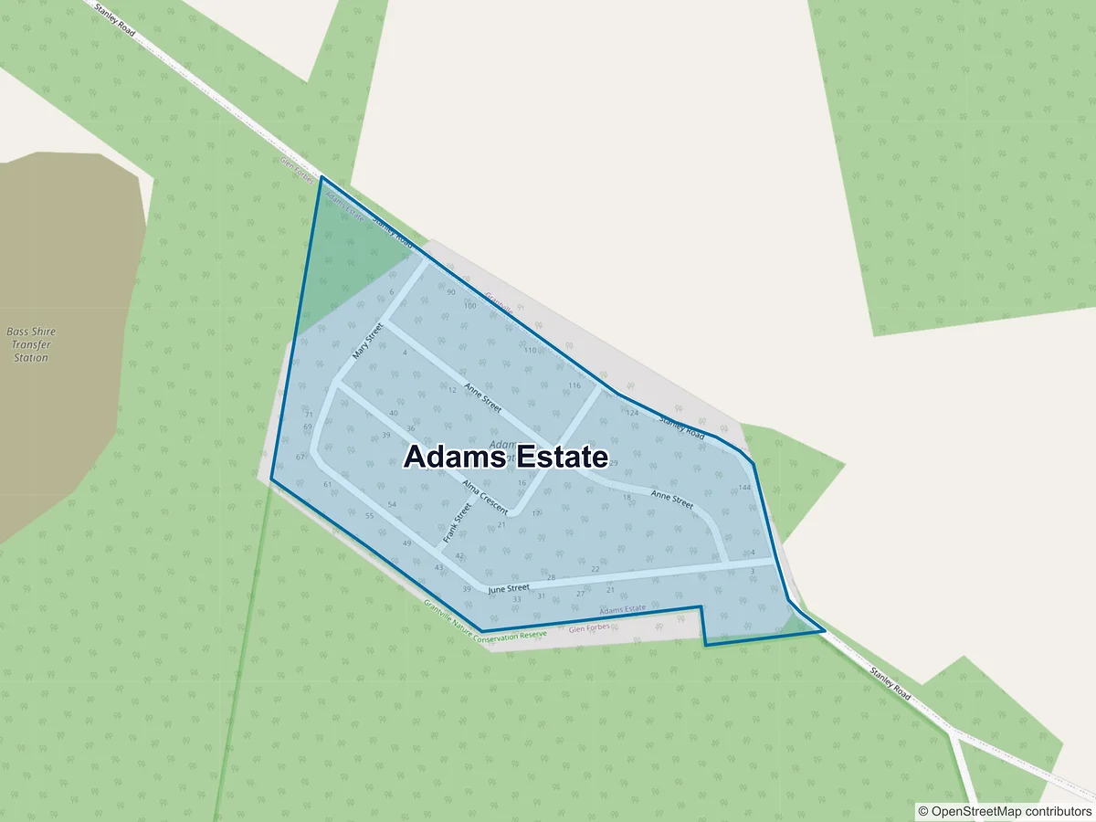 Map of Adams Estate, VIC, Australia