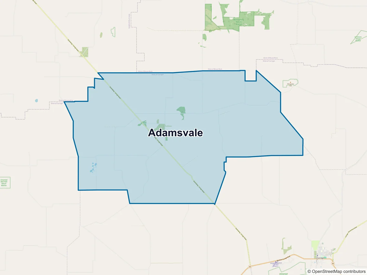 Map of Adamsvale, WA, Australia