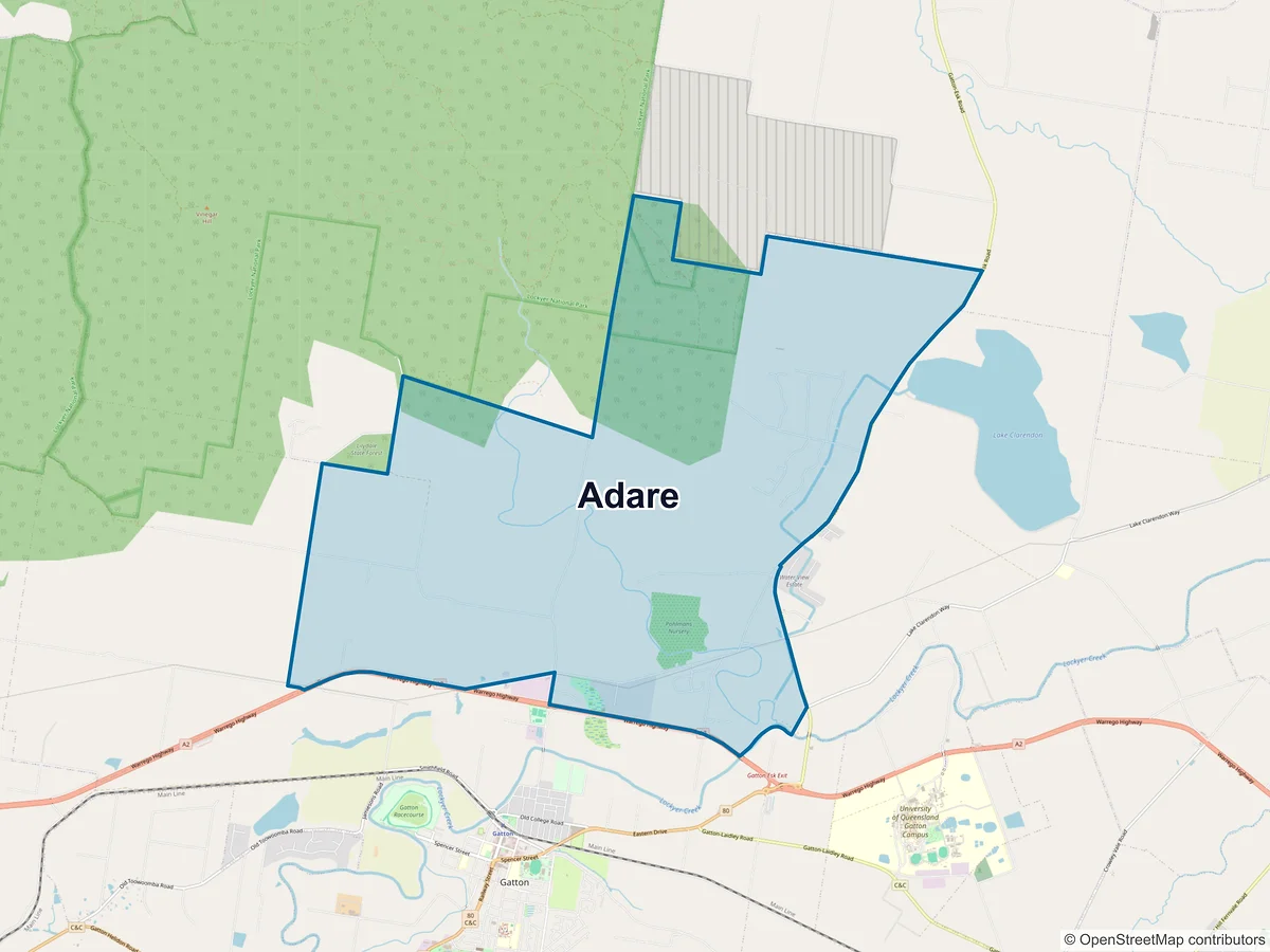 Map of Adare, QLD, Australia