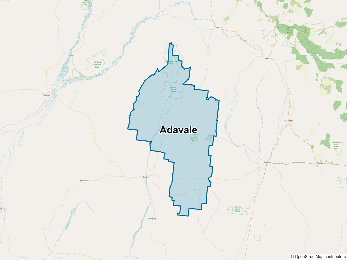 Map of Adavale, QLD, Australia