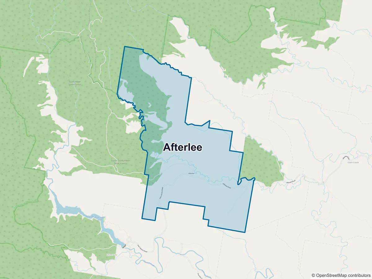 Map of Afterlee, NSW, Australia
