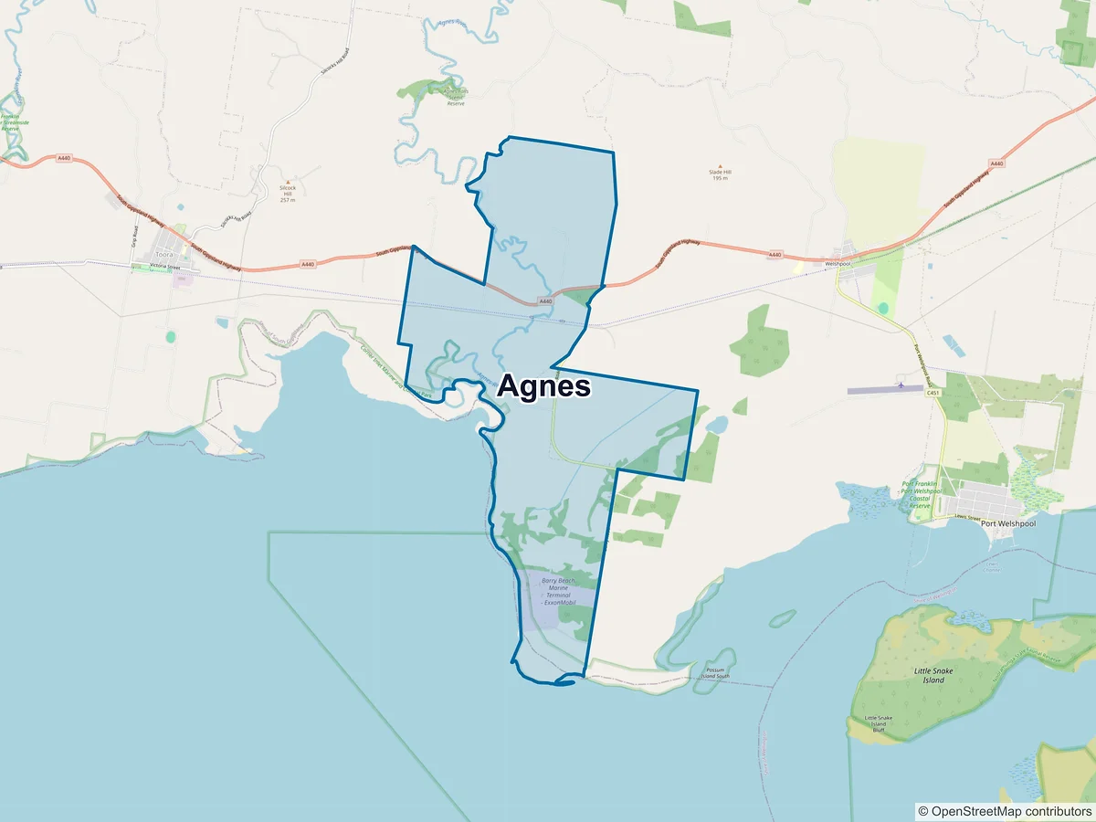 Map of Agnes, VIC, Australia