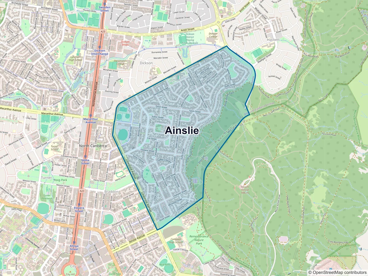 Map of Ainslie, ACT, Australia