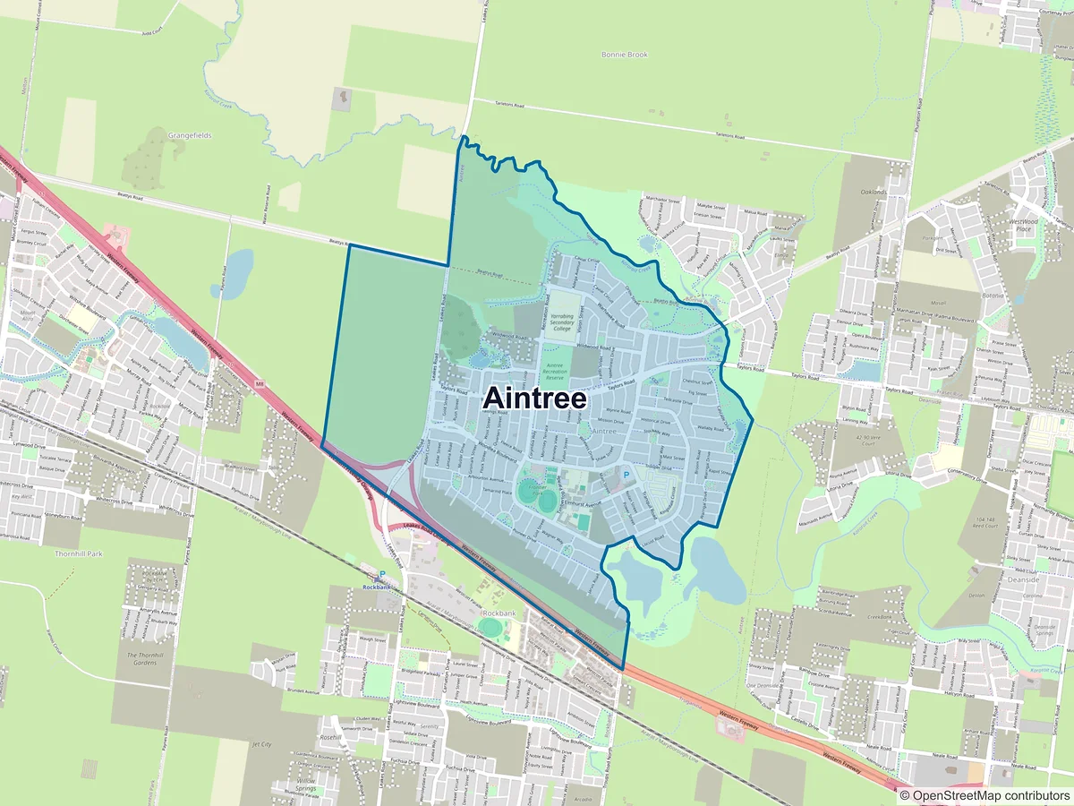 Map of Aintree, VIC, Australia