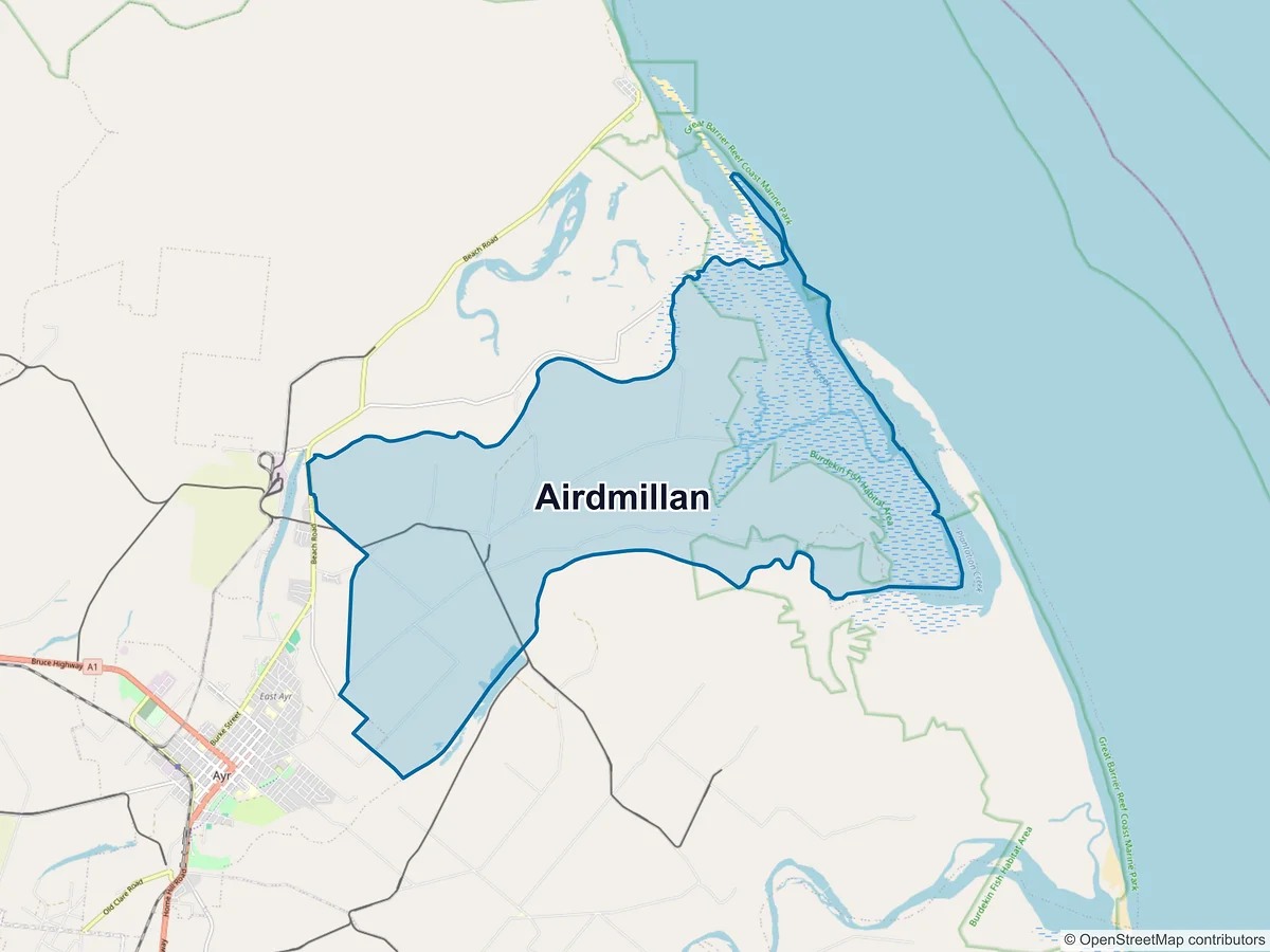 Map of Airdmillan, QLD, Australia
