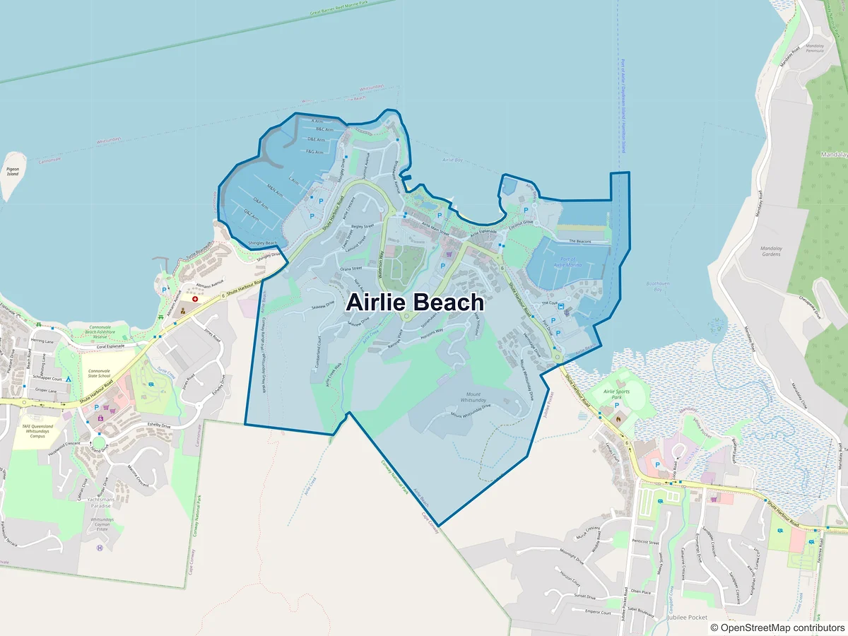 Map of Airlie Beach, QLD, Australia