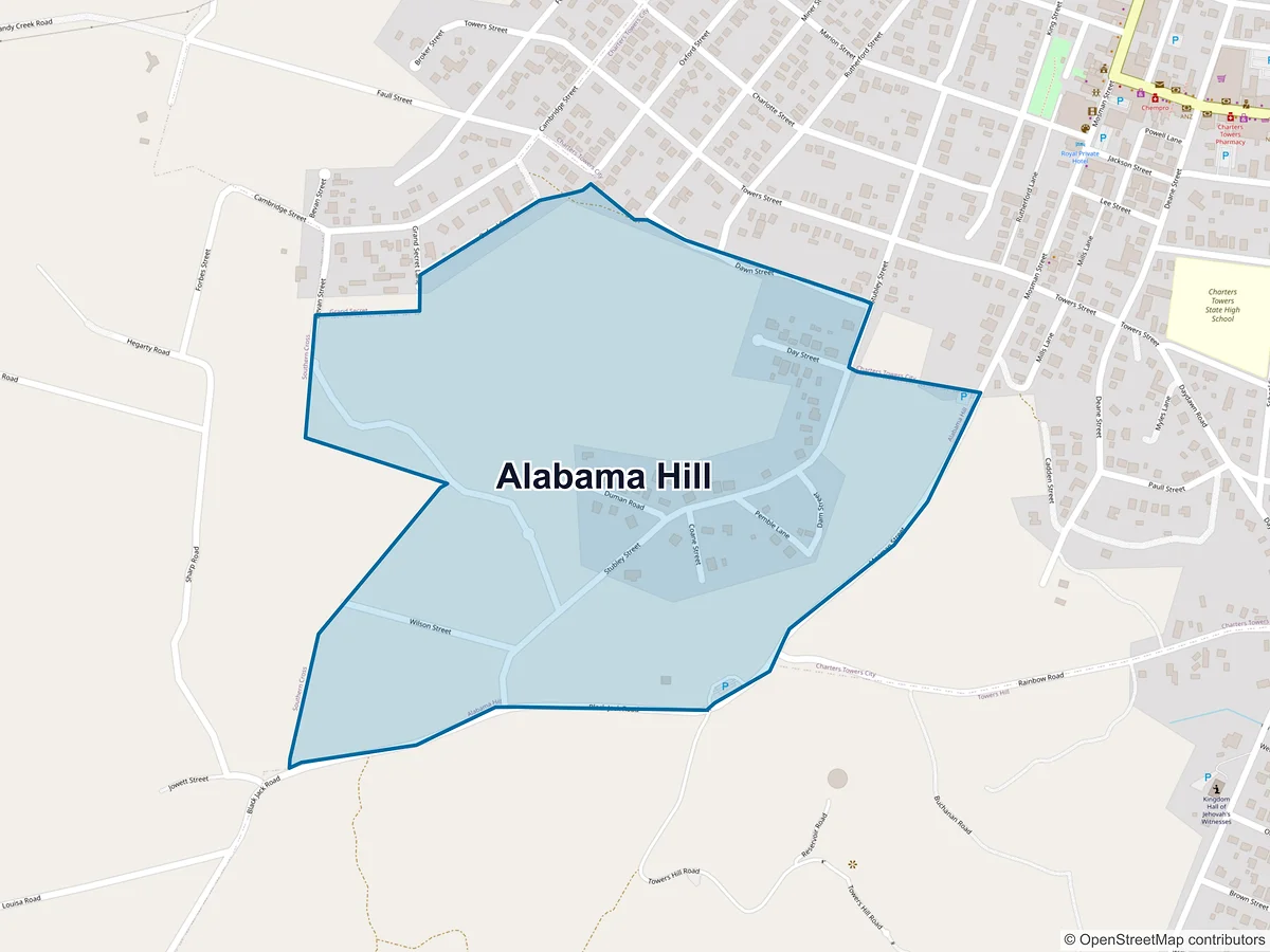 Map of Alabama Hill, QLD, Australia