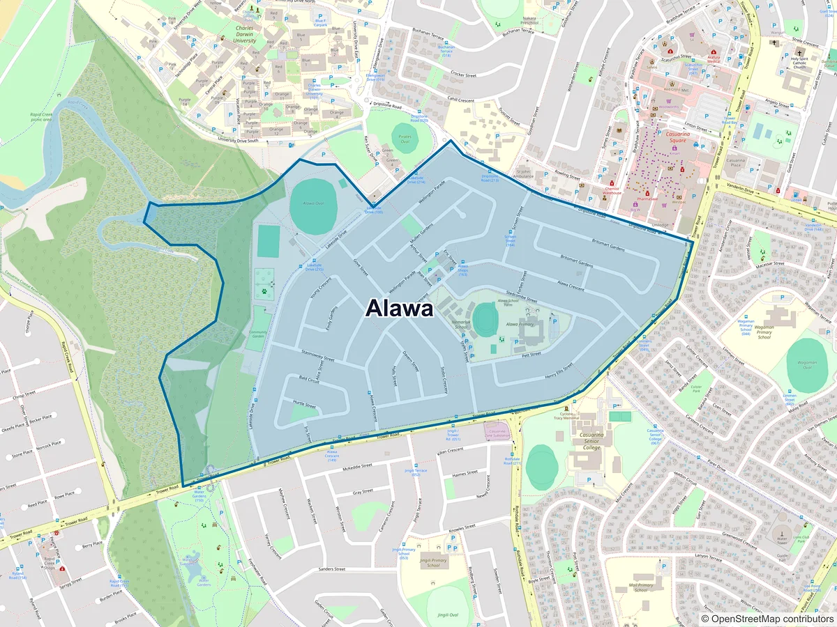Map of Alawa, NT, Australia