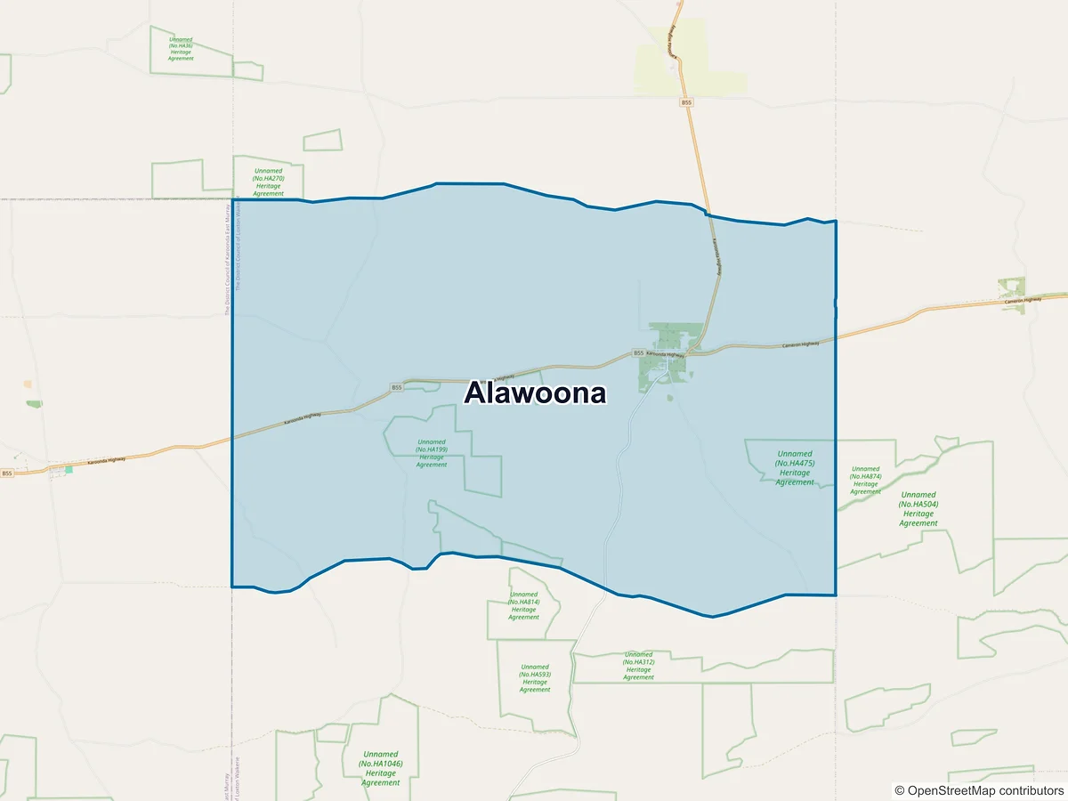 Map of Alawoona, SA, Australia