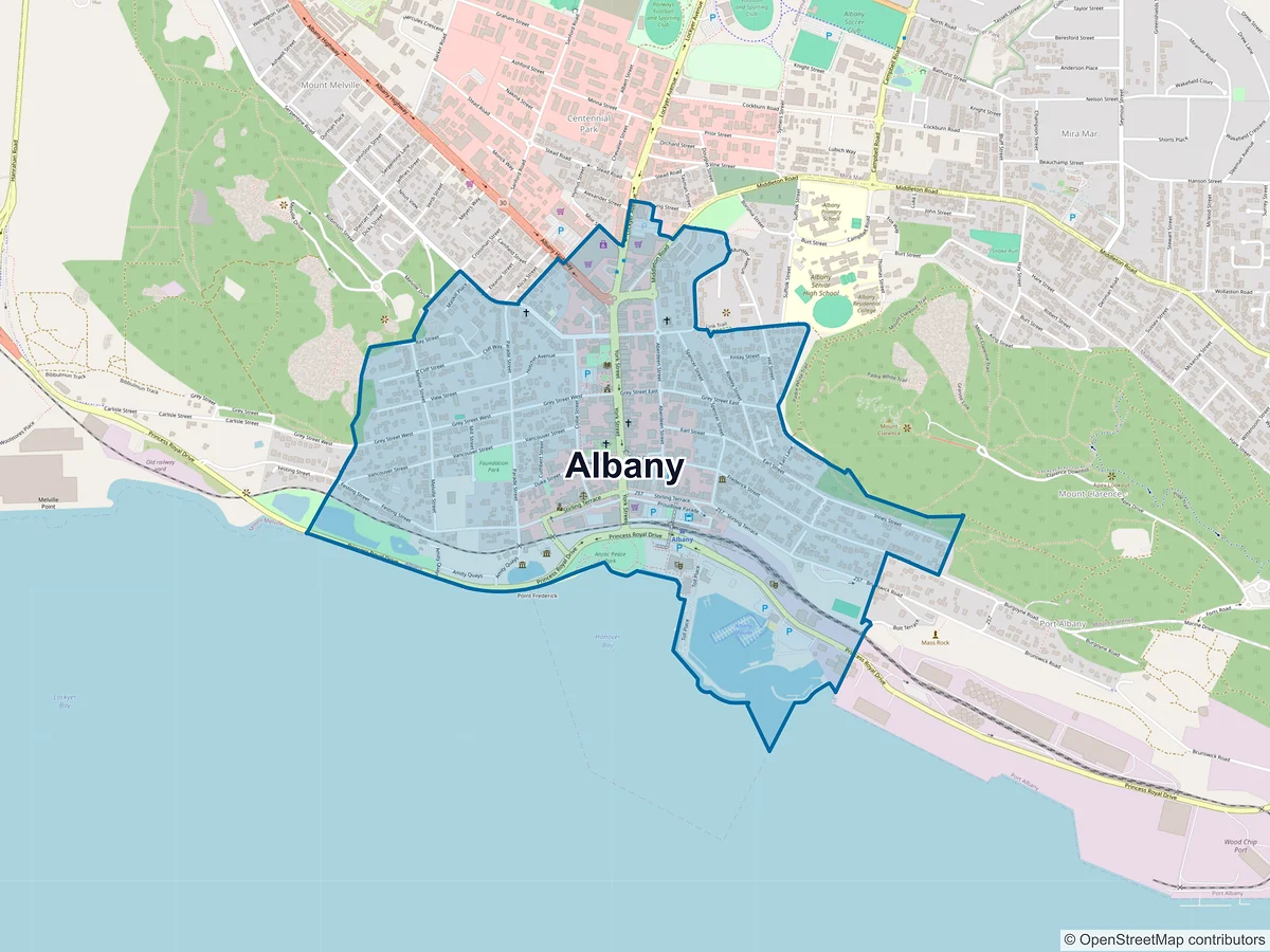 Map of Albany, WA, Australia