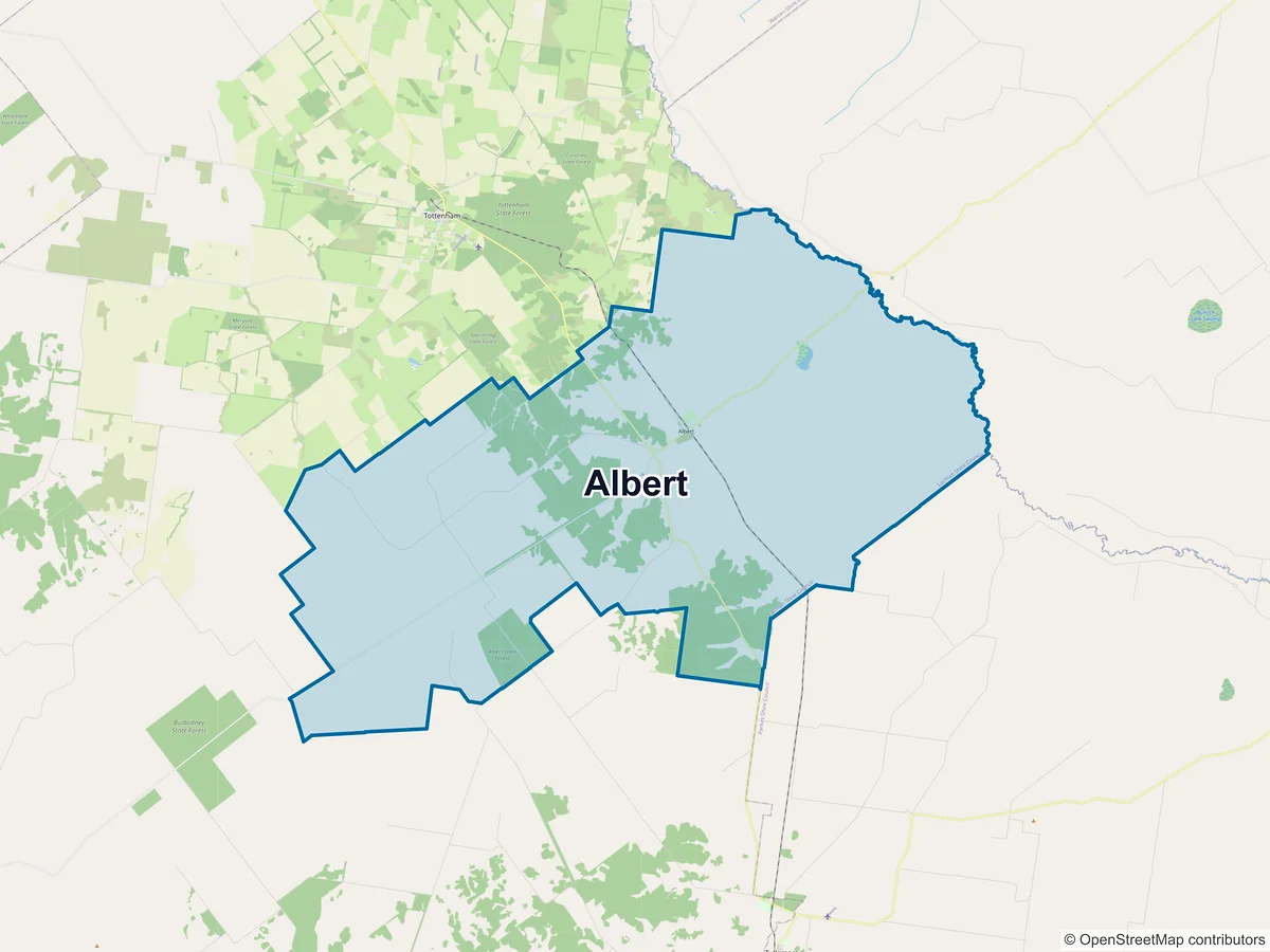 Map of Albert, NSW, Australia