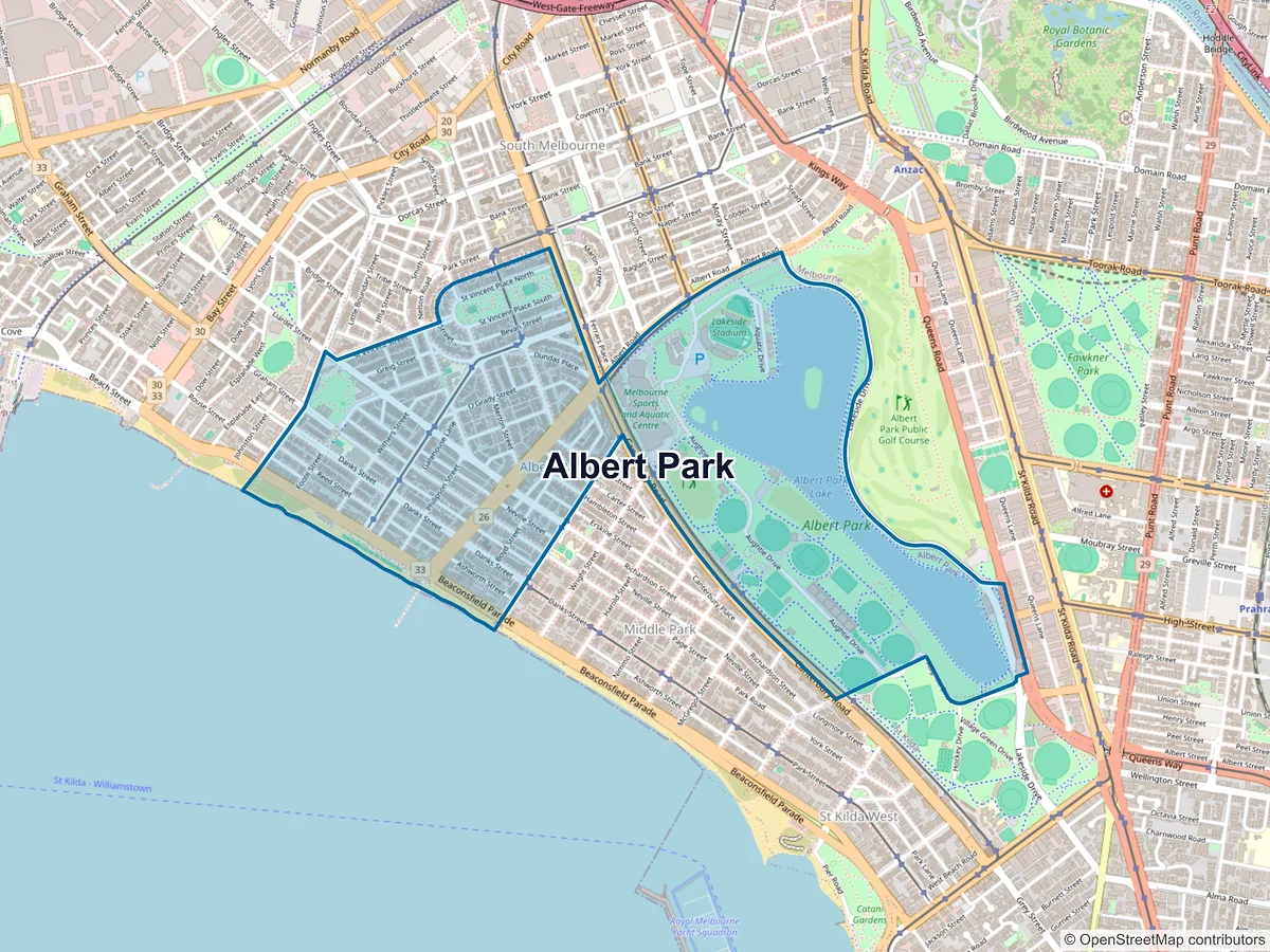 Map of Albert Park, VIC, Australia