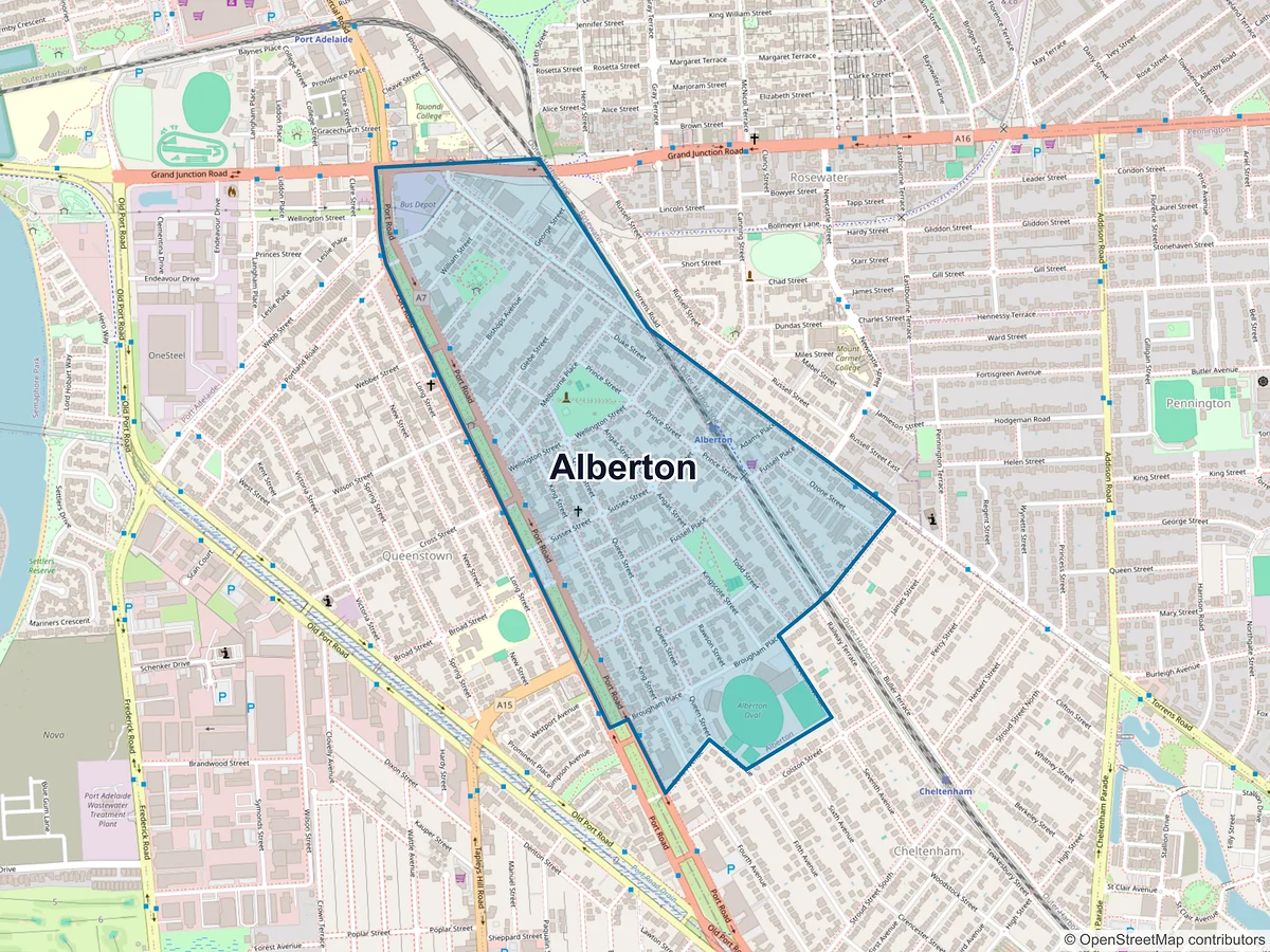 Map of Alberton, SA, Australia
