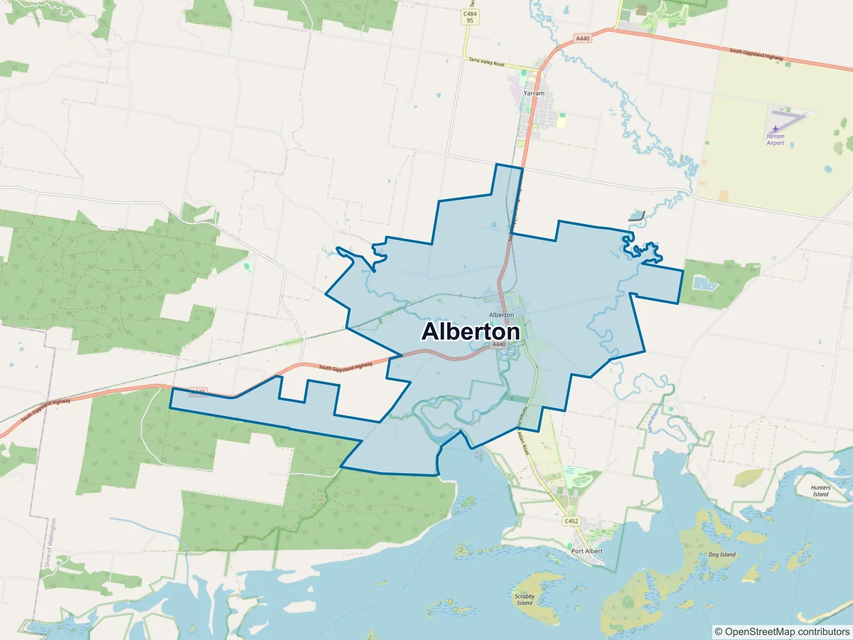 Map of Alberton, VIC, Australia