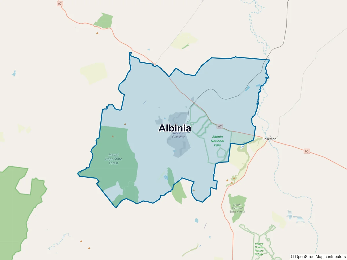 Map of Albinia, QLD, Australia