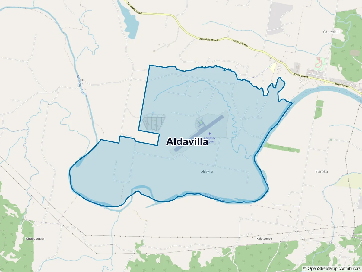 Map of Aldavilla, NSW, Australia