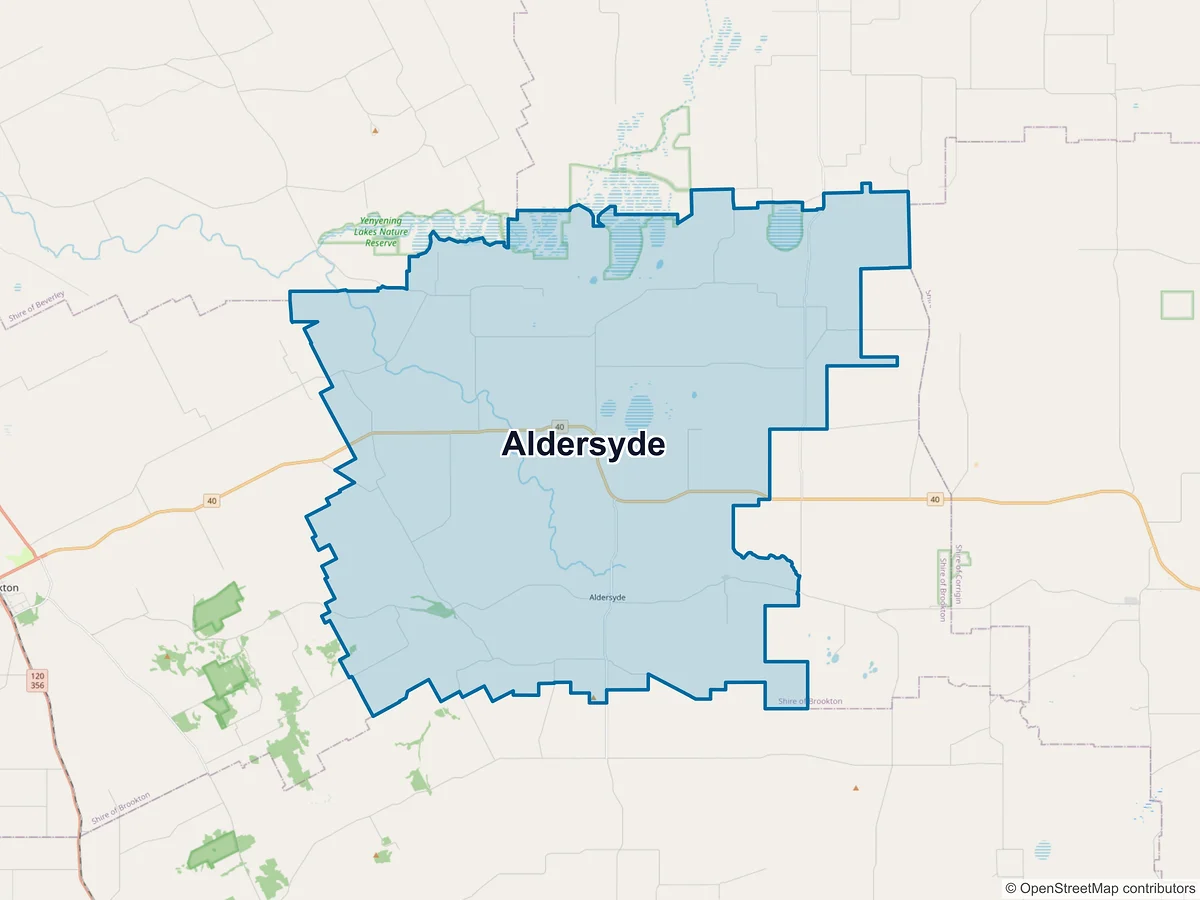 Map of Aldersyde, WA, Australia