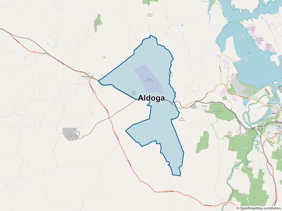 Map of Aldoga, QLD, Australia