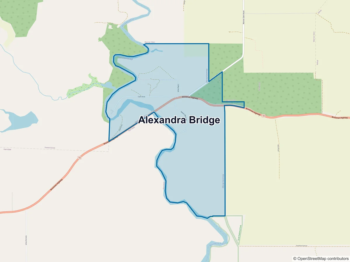 Map of Alexandra Bridge, WA, Australia