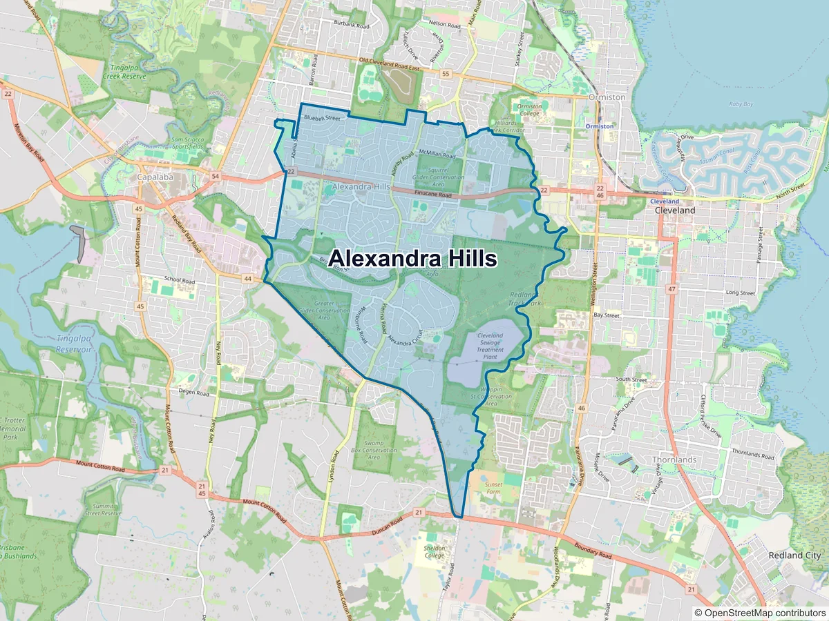 Map of Alexandra Hills, QLD, Australia