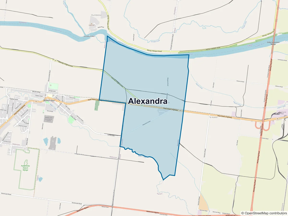 Map of Alexandra, QLD, Australia