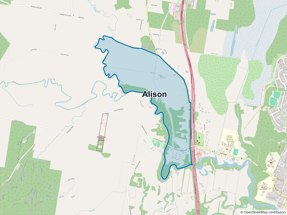 Map of Alison, NSW, Australia