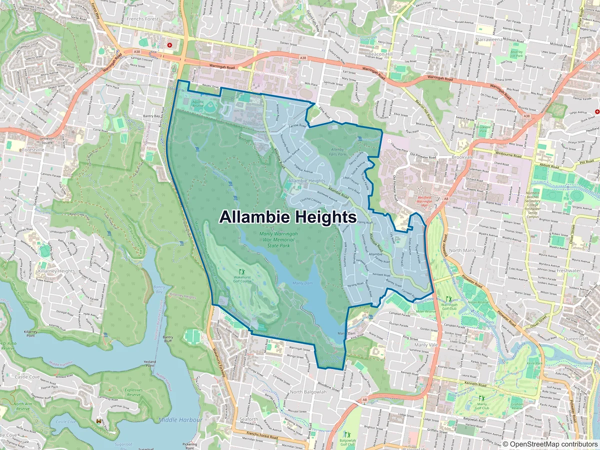 Map of Allambie Heights, NSW, Australia