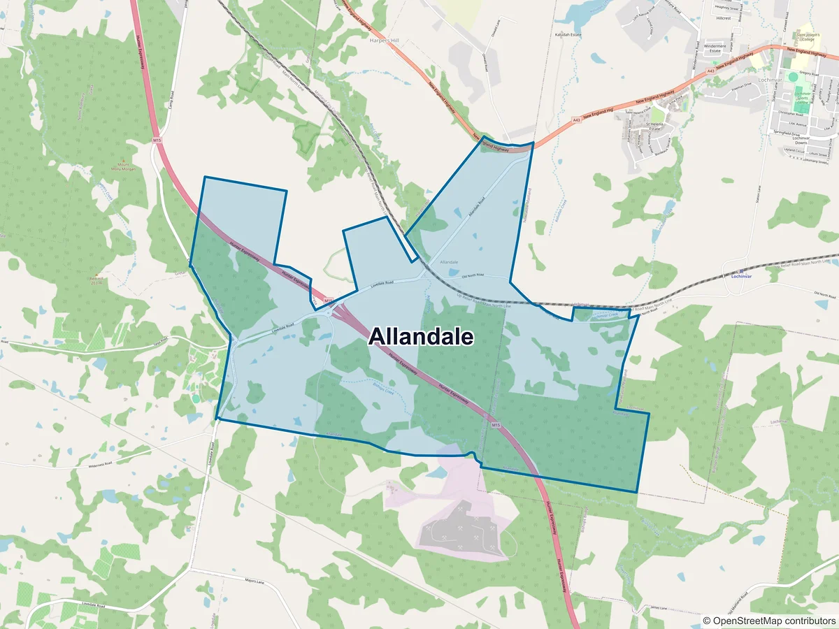 Map of Allandale, NSW, Australia