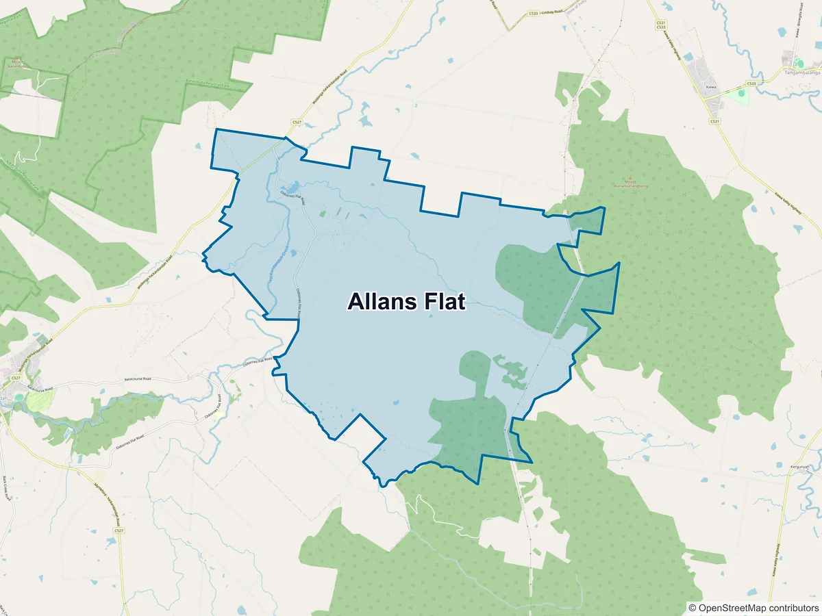 Map of Allans Flat, VIC, Australia