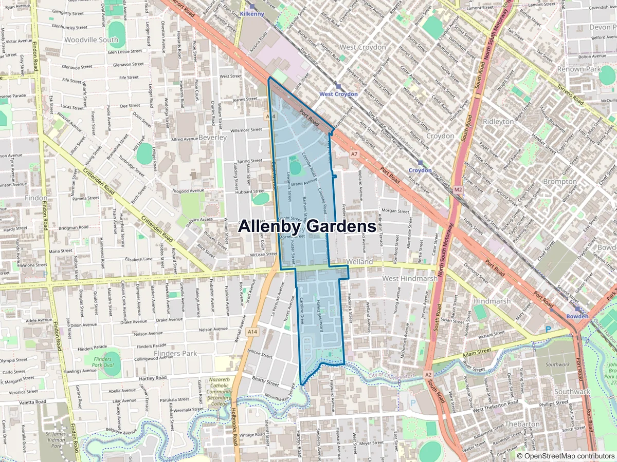 Map of Allenby Gardens, SA, Australia