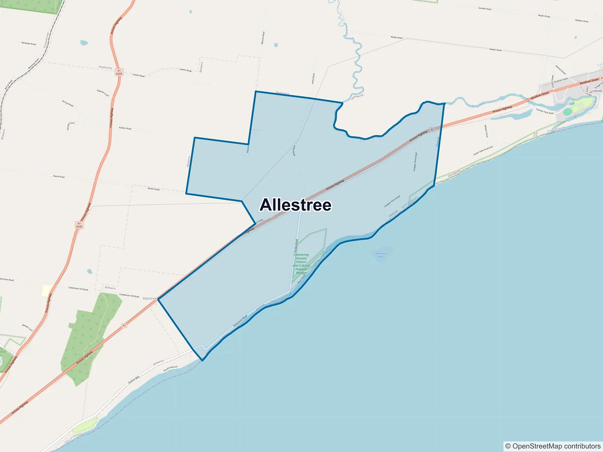 Map of Allestree, VIC, Australia