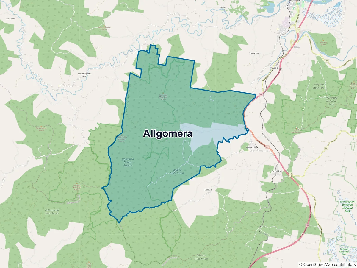 Map of Allgomera, NSW, Australia