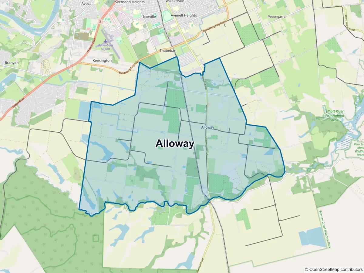 Map of Alloway, QLD, Australia