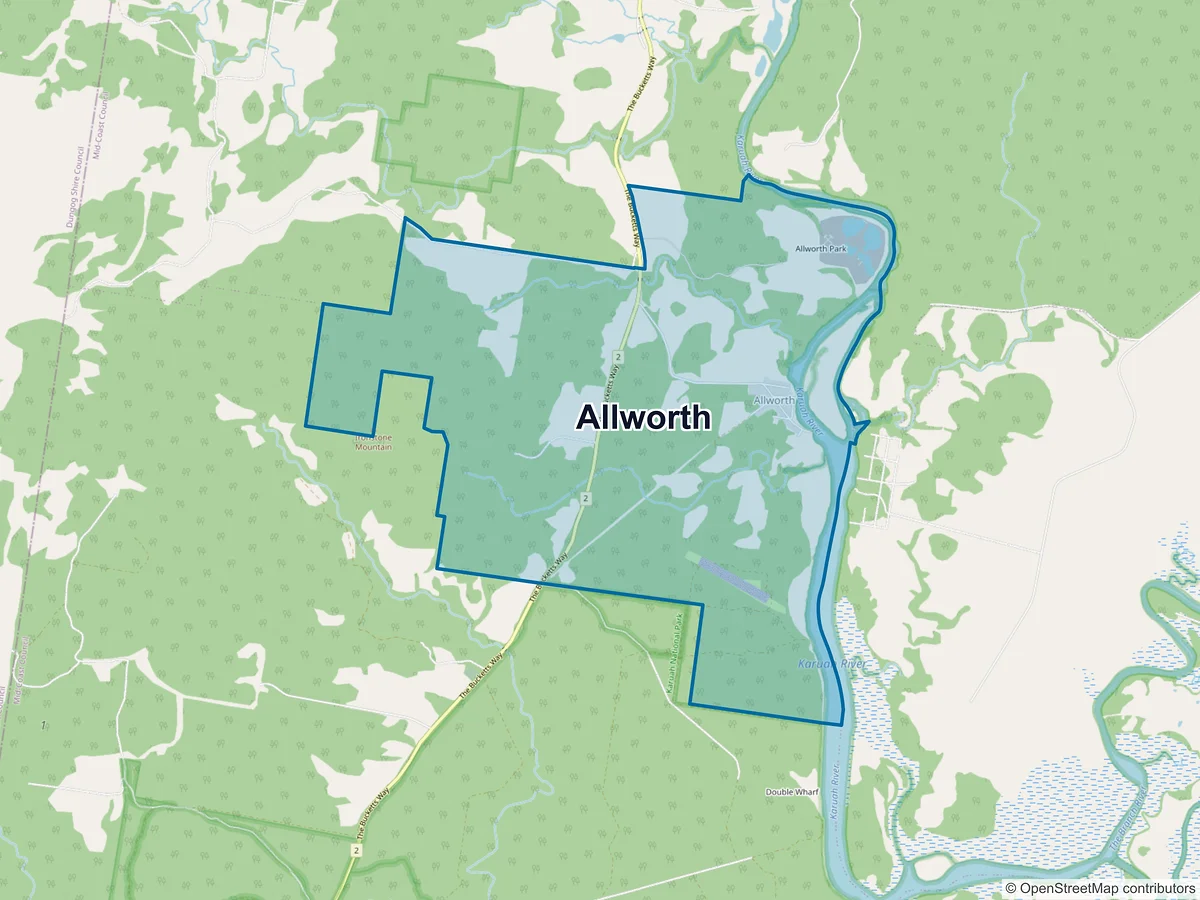 Map of Allworth, NSW, Australia