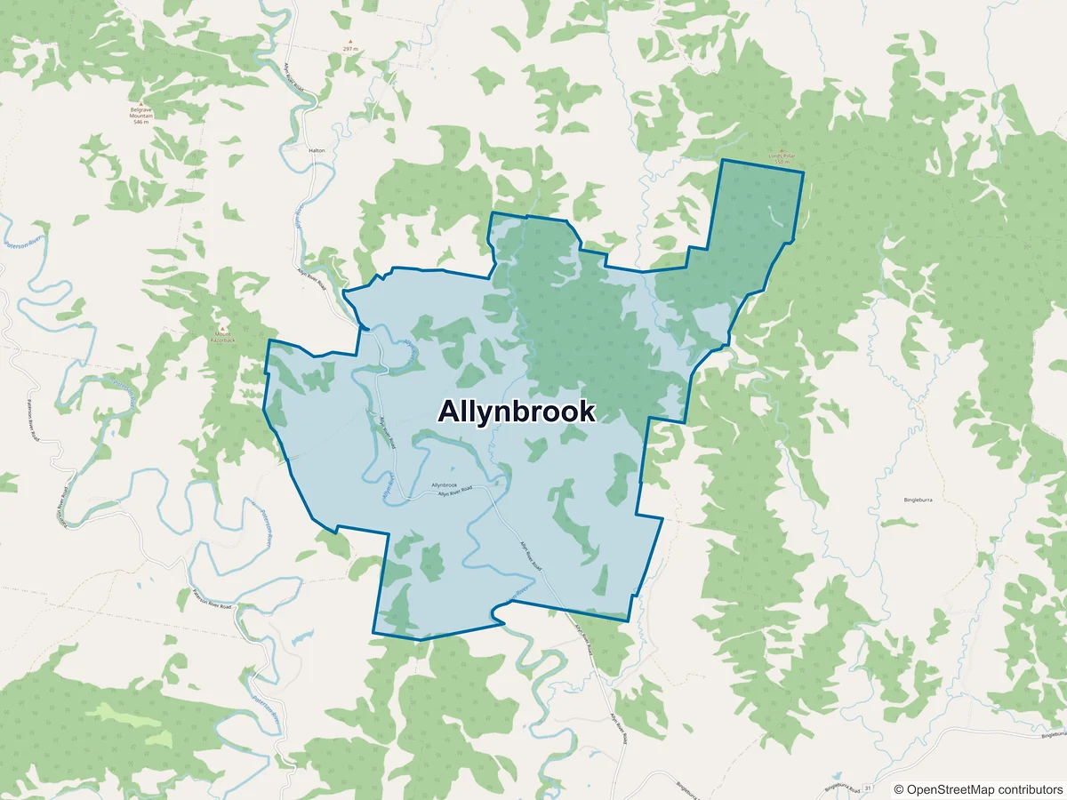 Map of Allynbrook, NSW, Australia